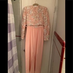 Vintage Richilene New York pink dress with a pink jacket.